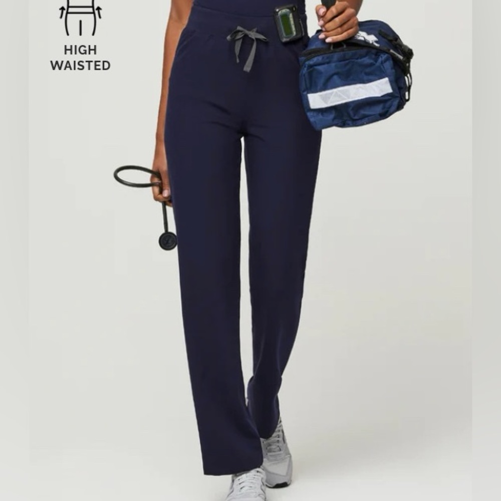 Figs High Waisted Livingston Scrub Pants, Navy, Medium